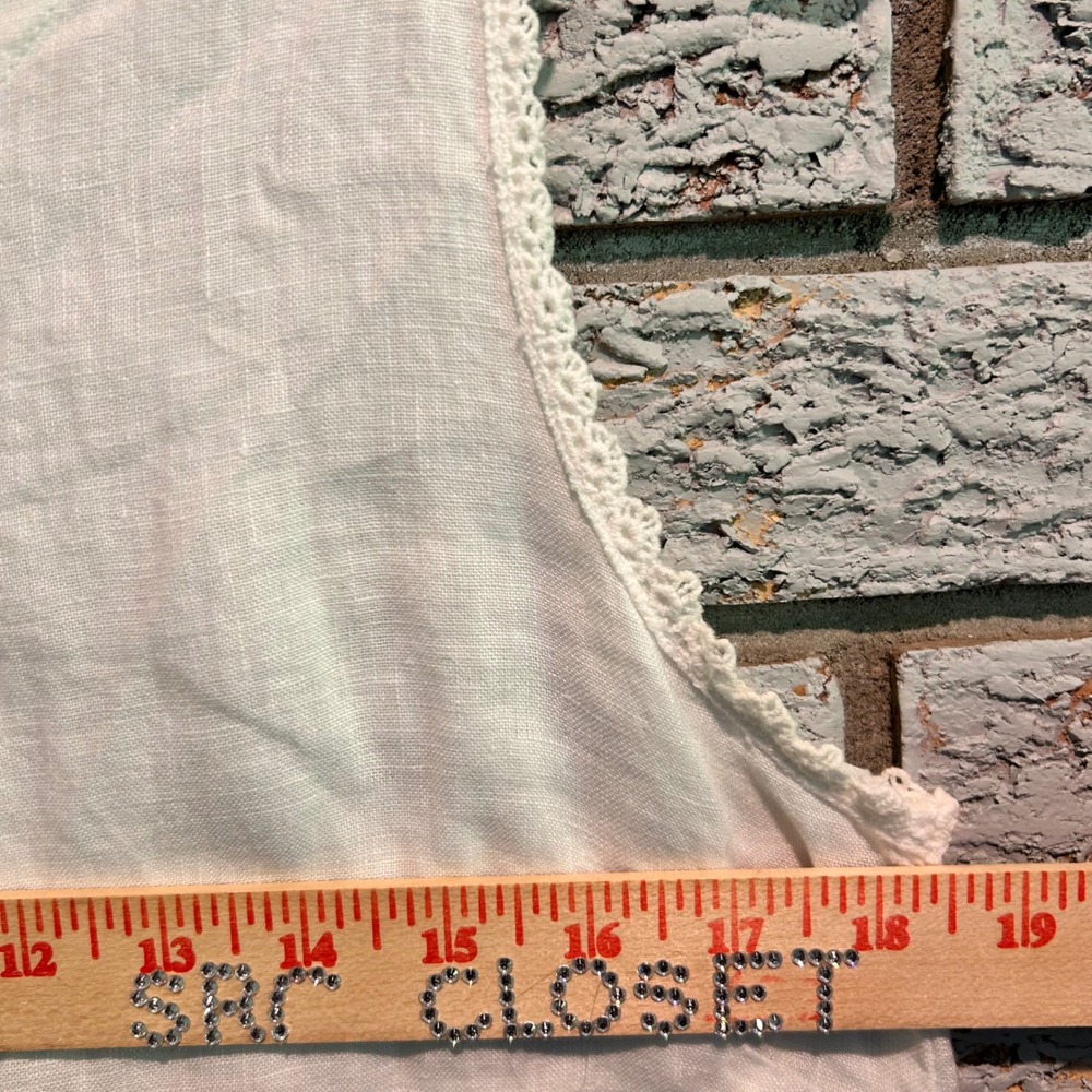 Bellambra White 100% Linen Lace Trim Sleeveless Top Made in Italy Womens Medium - Picture 6 of 6
